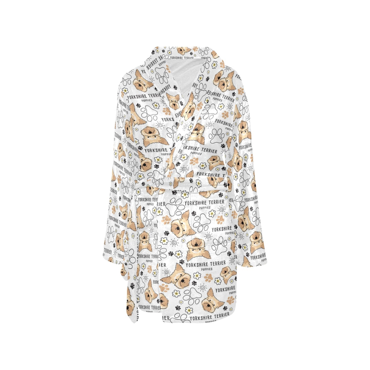 Yorkshire Terriers Print Design LKS308 Women's Fleece Robe