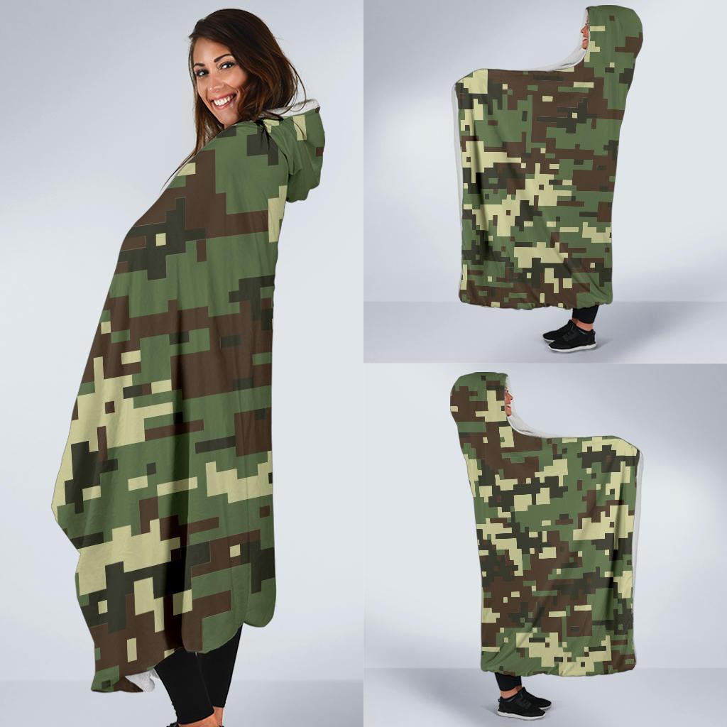ACU Digital Army Camouflage Hooded Blanket-JTAMIGO.COM