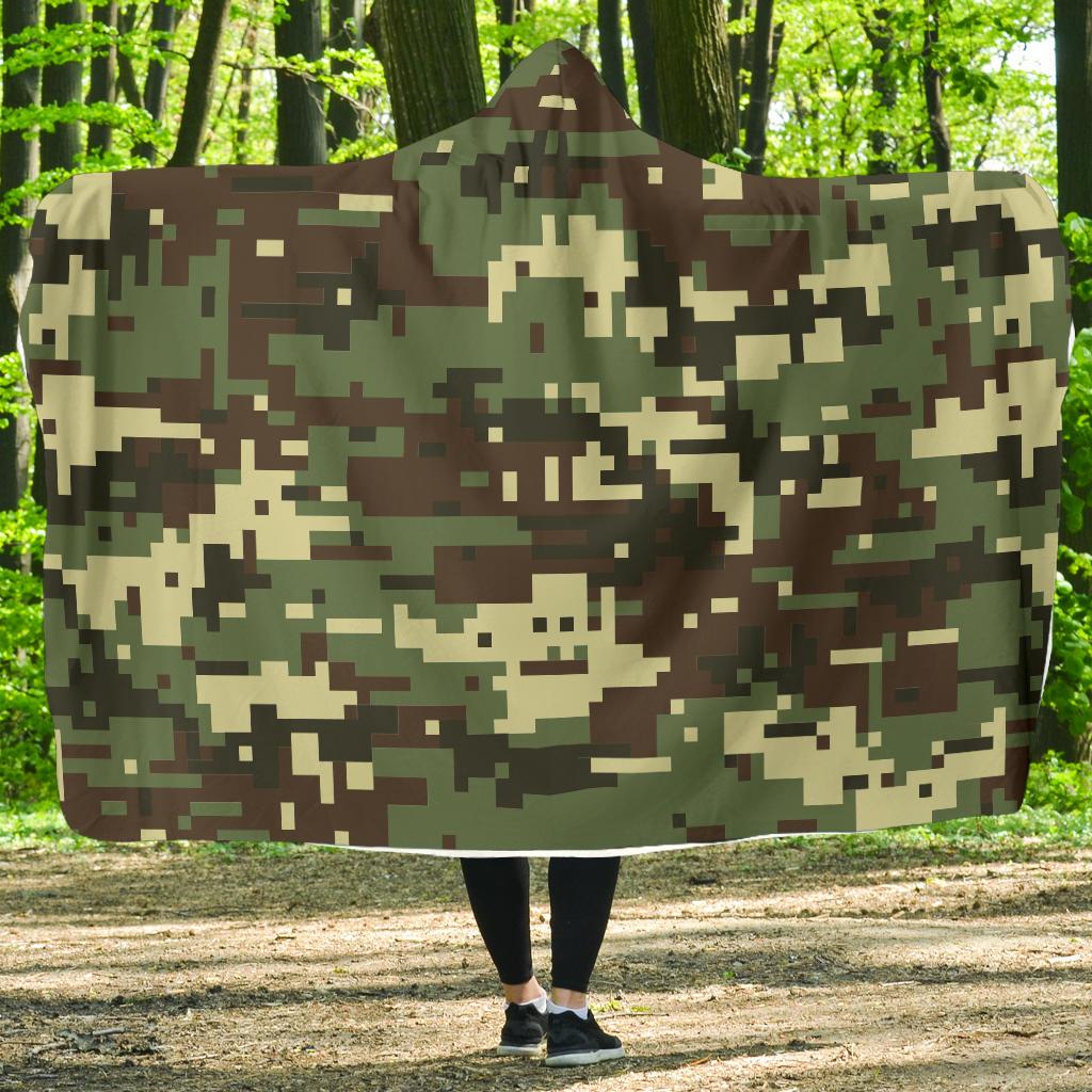 ACU Digital Army Camouflage Hooded Blanket-JTAMIGO.COM