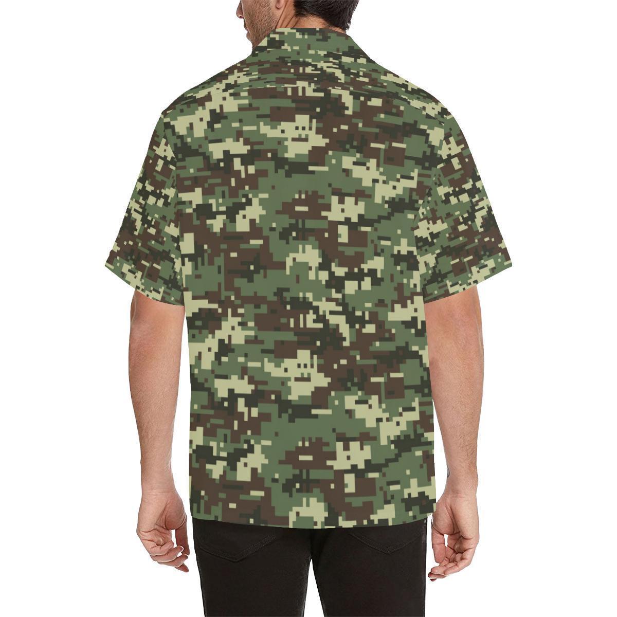 ACU Digital Army Camouflage Men Aloha Hawaiian Shirt