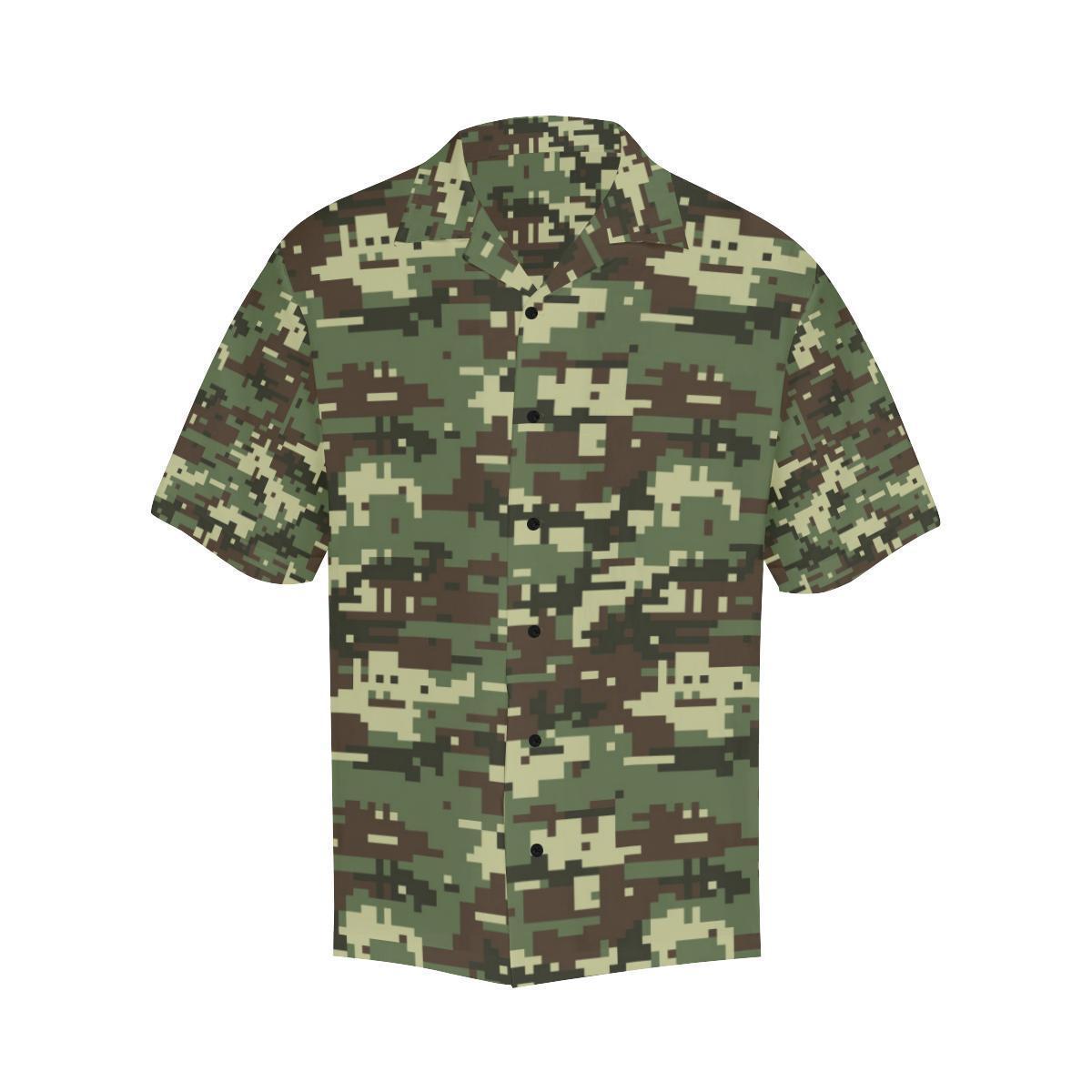 ACU Digital Army Camouflage Men Aloha Hawaiian Shirt