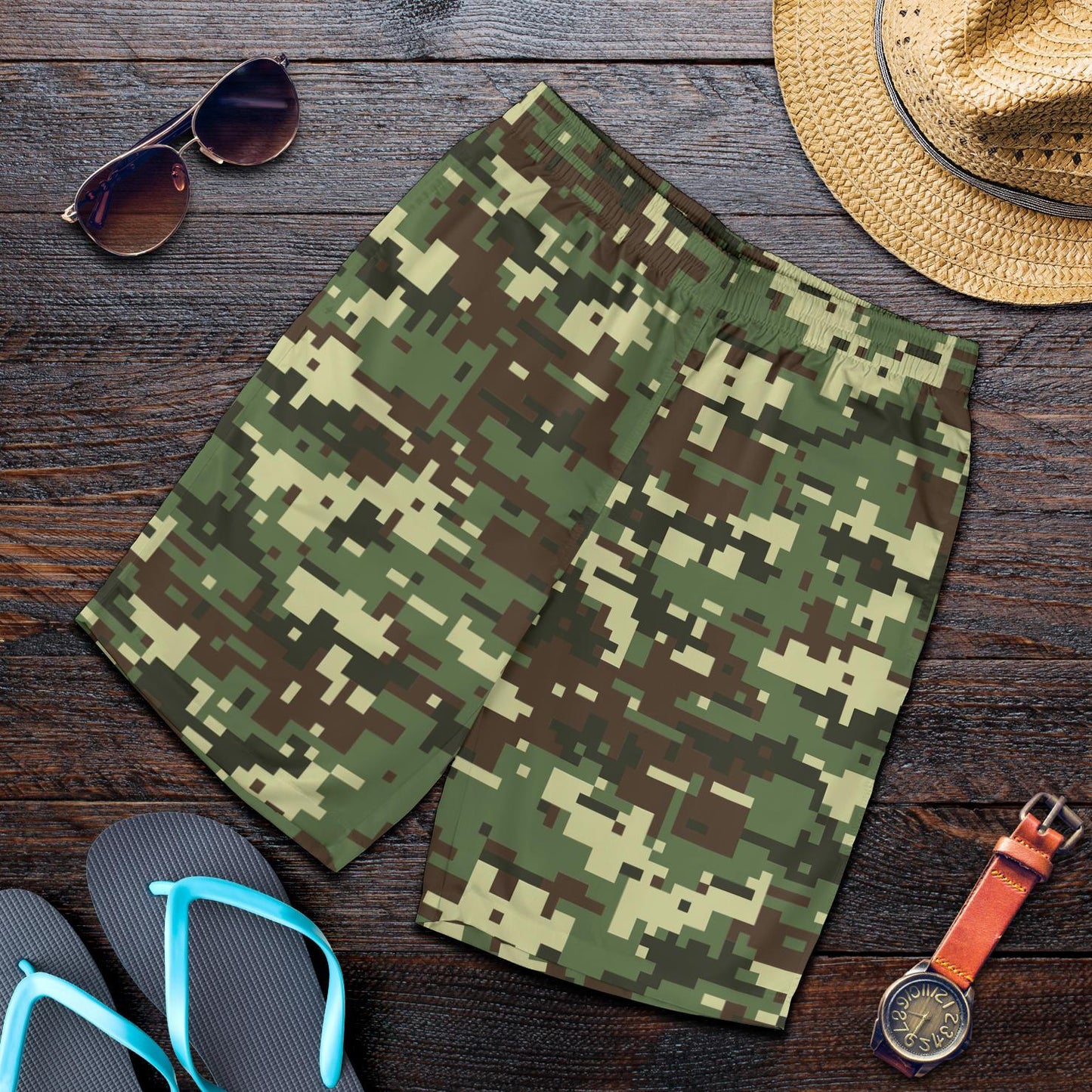 ACU Digital Army Camouflage Mens Shorts-JTAMIGO.COM