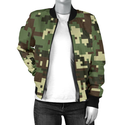 ACU Digital Army Camouflage Women Casual Bomber Jacket
