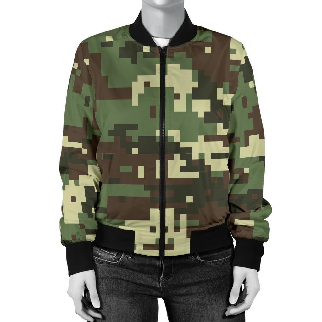 ACU Digital Army Camouflage Women Casual Bomber Jacket