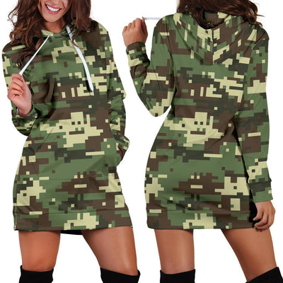 ACU Digital Army Camouflage Women Hoodie Dress