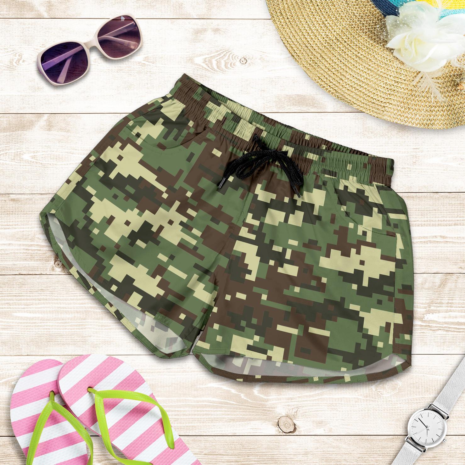 ACU Digital Army Camouflage Women Shorts-JTAMIGO.COM