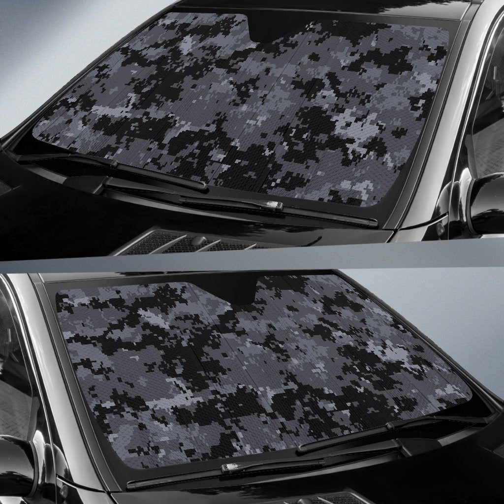 ACU Digital Black Camouflage Car Sun Shade For Windshield