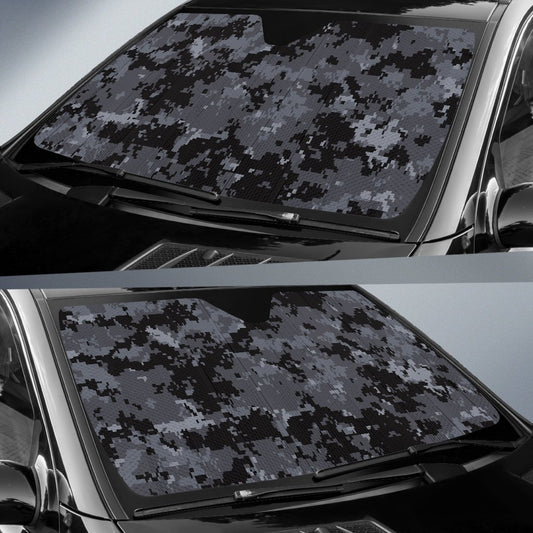 ACU Digital Black Camouflage Car Sun Shade For Windshield