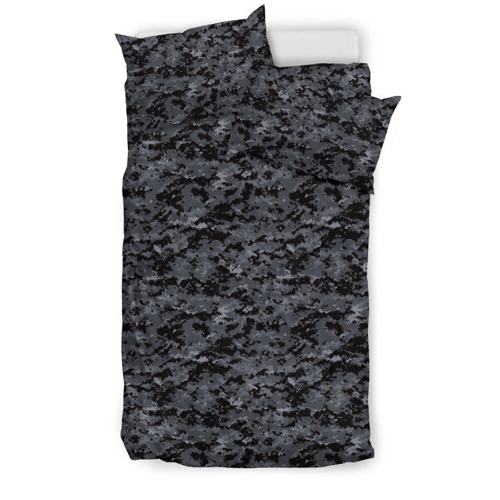 ACU Digital Black Camouflage Duvet Cover Bedding Set