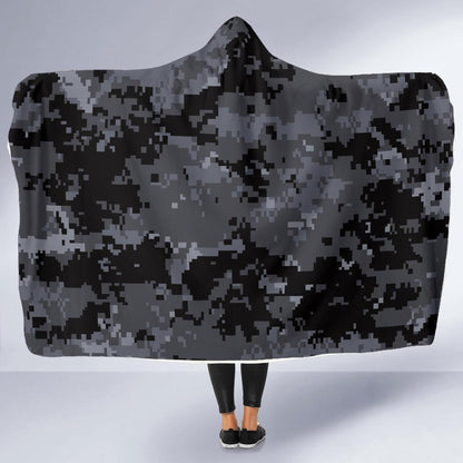 ACU Digital Black Camouflage Hooded Blanket-JTAMIGO.COM