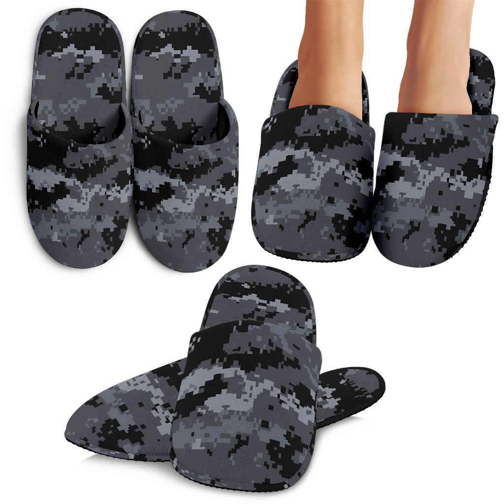 ACU Digital Black Camouflage House Slippers