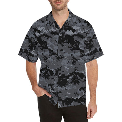 ACU Digital Black Camouflage Men Aloha Hawaiian Shirt