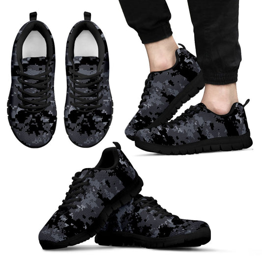 ACU Digital Black Camouflage Men Sneakers Shoes