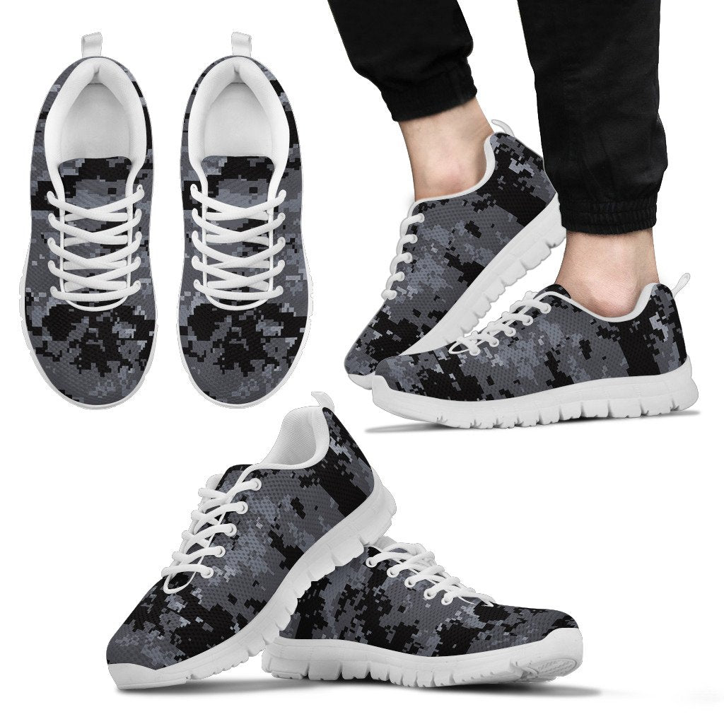 ACU Digital Black Camouflage Men Sneakers Shoes