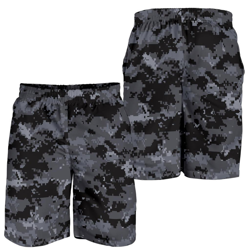 ACU Digital Black Camouflage Mens Shorts-JTAMIGO.COM