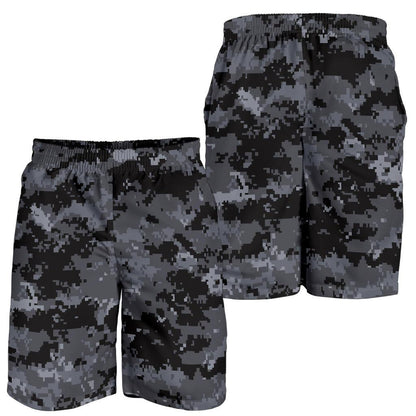 ACU Digital Black Camouflage Mens Shorts-JTAMIGO.COM