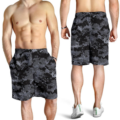 ACU Digital Black Camouflage Mens Shorts-JTAMIGO.COM