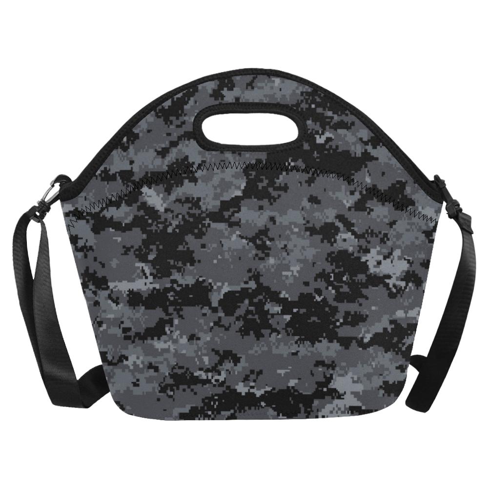 ACU Digital Black Camouflage Neoprene Lunch Bag (Model 1669)(Large)-JTAMIGO.COM