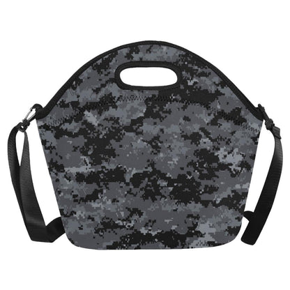 ACU Digital Black Camouflage Neoprene Lunch Bag (Model 1669)(Large)-JTAMIGO.COM