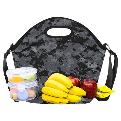 ACU Digital Black Camouflage Neoprene Lunch Bag (Model 1669)(Large)-JTAMIGO.COM