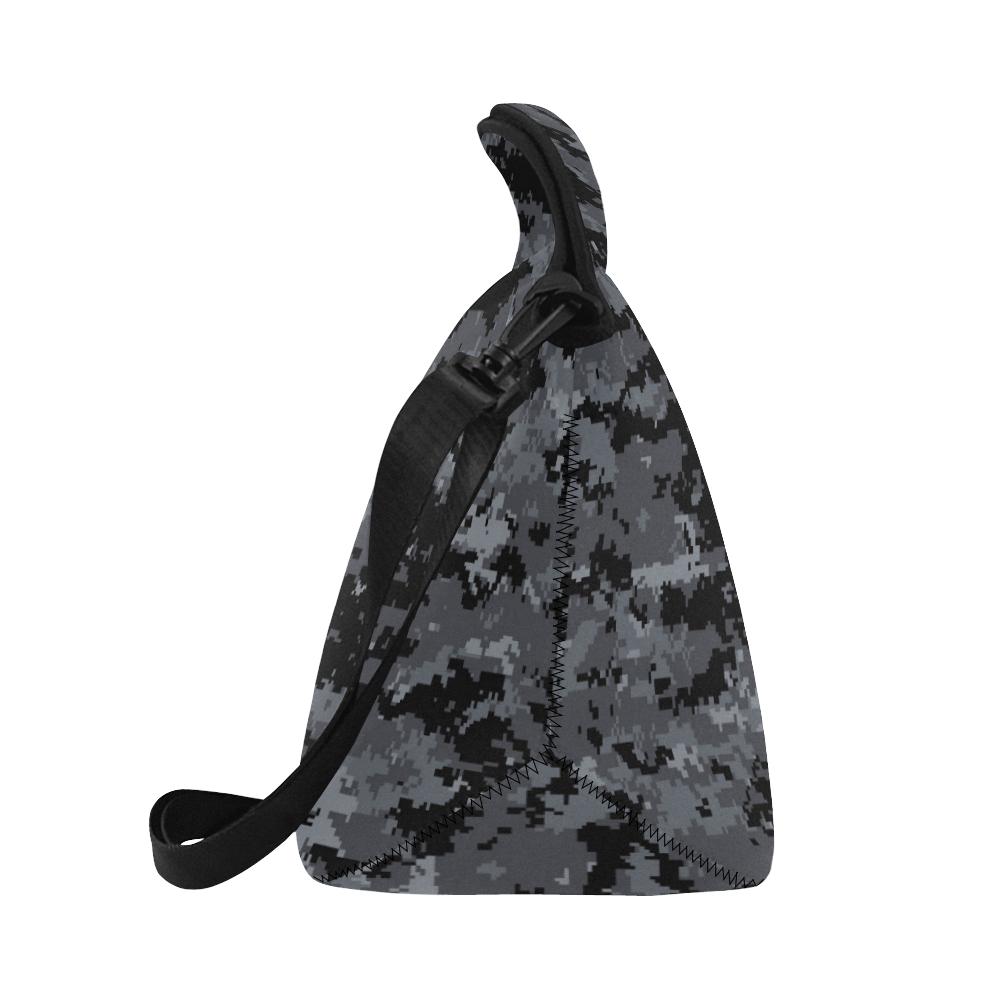 ACU Digital Black Camouflage Neoprene Lunch Bag (Model 1669)(Large)-JTAMIGO.COM