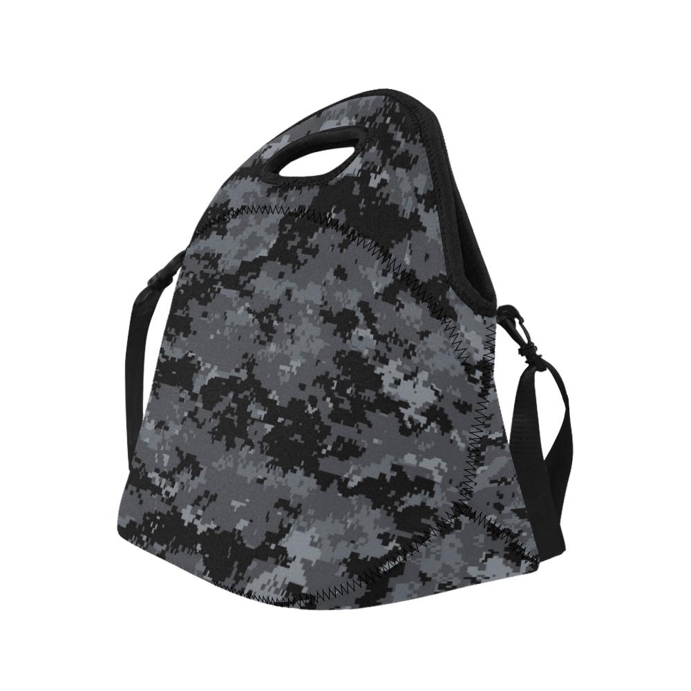 ACU Digital Black Camouflage Neoprene Lunch Bag (Model 1669)(Large)-JTAMIGO.COM