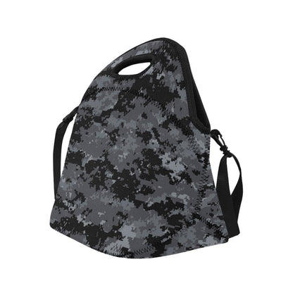 ACU Digital Black Camouflage Neoprene Lunch Bag (Model 1669)(Large)-JTAMIGO.COM