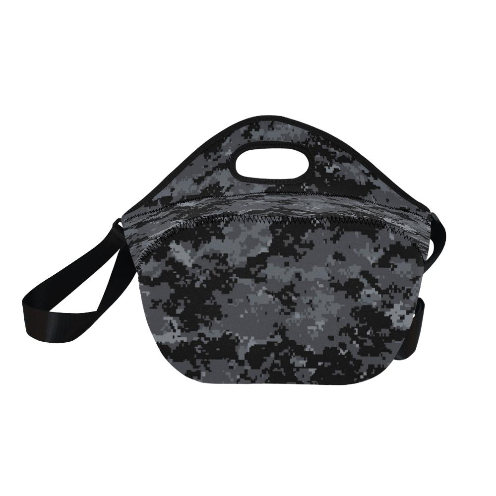 ACU Digital Black Camouflage Neoprene Lunch Bag (Model 1669)(Large)-JTAMIGO.COM