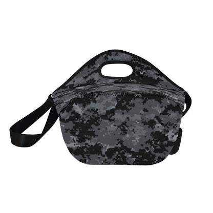 ACU Digital Black Camouflage Neoprene Lunch Bag (Model 1669)(Large)-JTAMIGO.COM