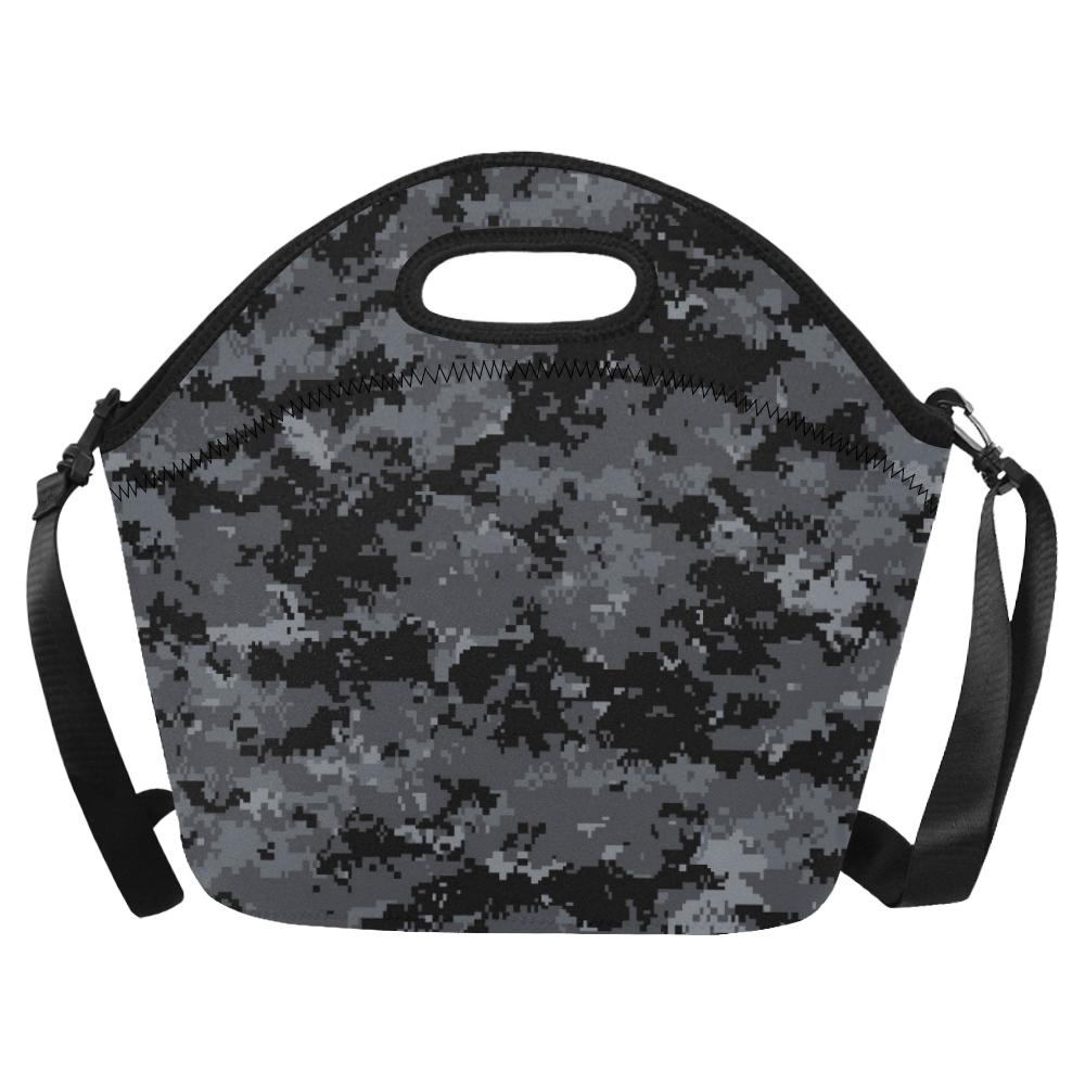 ACU Digital Black Camouflage Neoprene Lunch Bag (Model 1669)(Large)-JTAMIGO.COM