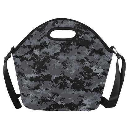 ACU Digital Black Camouflage Neoprene Lunch Bag (Model 1669)(Large)-JTAMIGO.COM