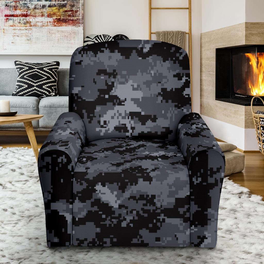 ACU Digital Black Camouflage Single Sofa Slipcover -JTAMIGO.COM