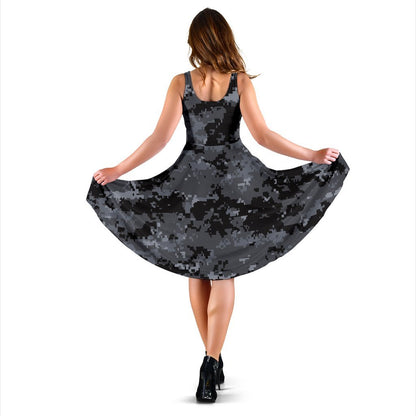 ACU Digital Black Camouflage Sleeveless Dress
