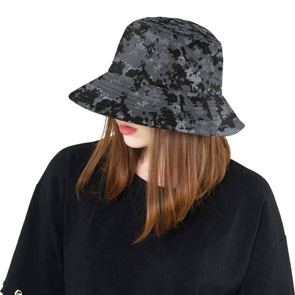 ACU Digital Black Camouflage Unisex Bucket Hat