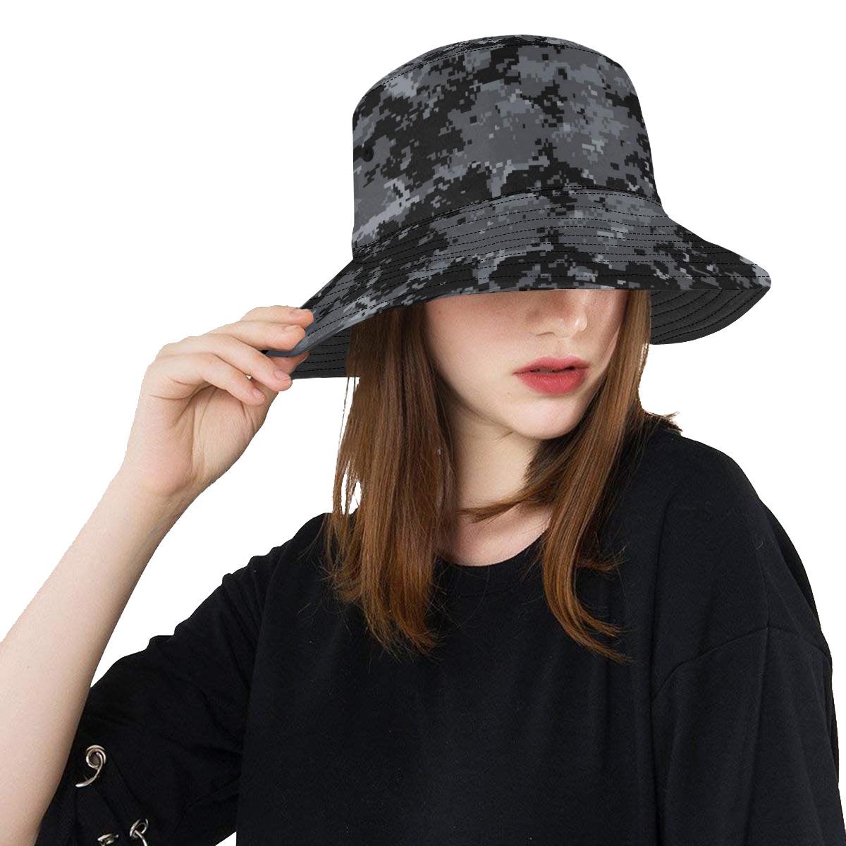 ACU Digital Black Camouflage Unisex Bucket Hat