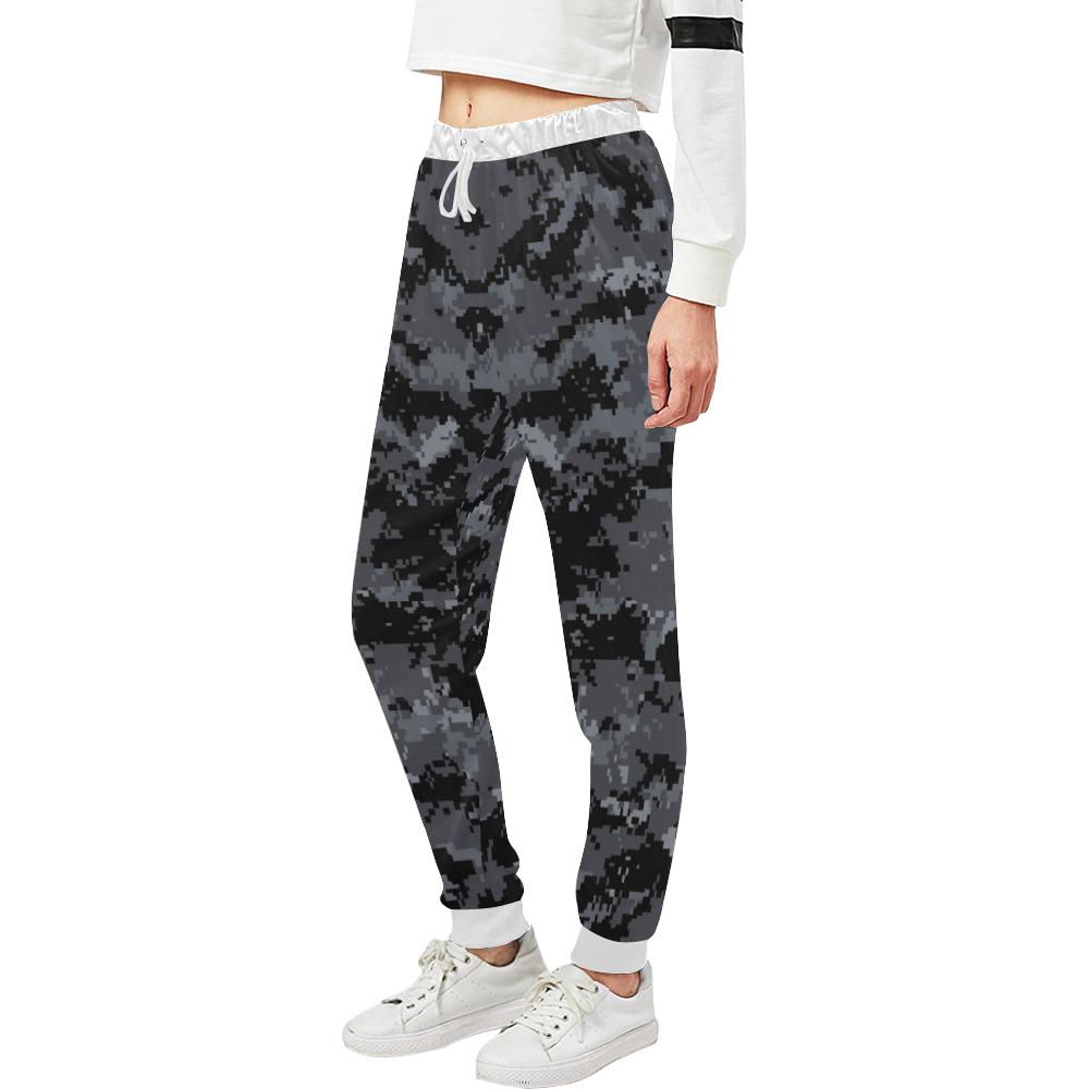 ACU Digital Black Camouflage Unisex Casual Sweatpants (Model L11)-JTAMIGO.COM