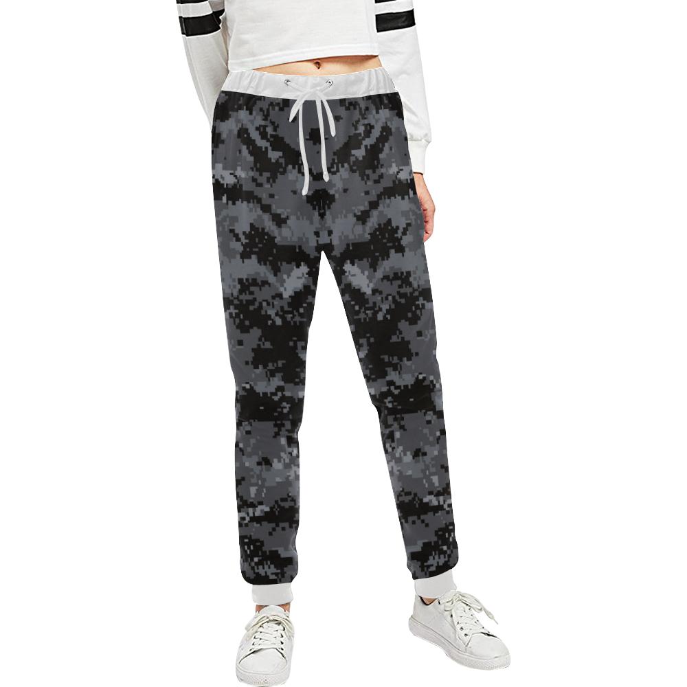 ACU Digital Black Camouflage Unisex Casual Sweatpants (Model L11)-JTAMIGO.COM