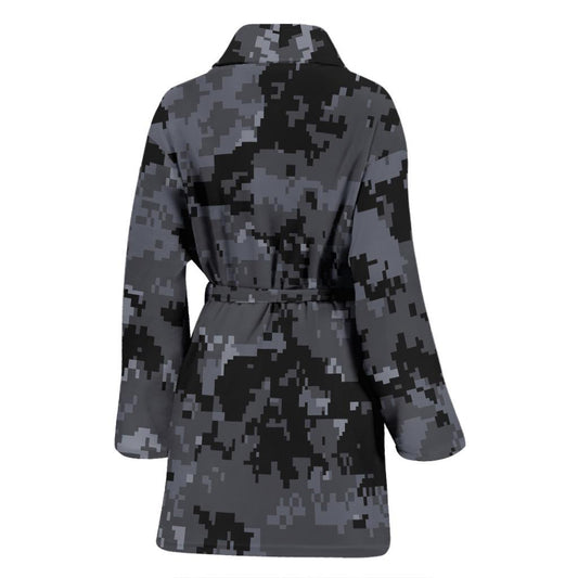 ACU Digital Black Camouflage Women Bath Robe-JTAMIGO.COM
