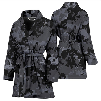 ACU Digital Black Camouflage Women Bath Robe-JTAMIGO.COM