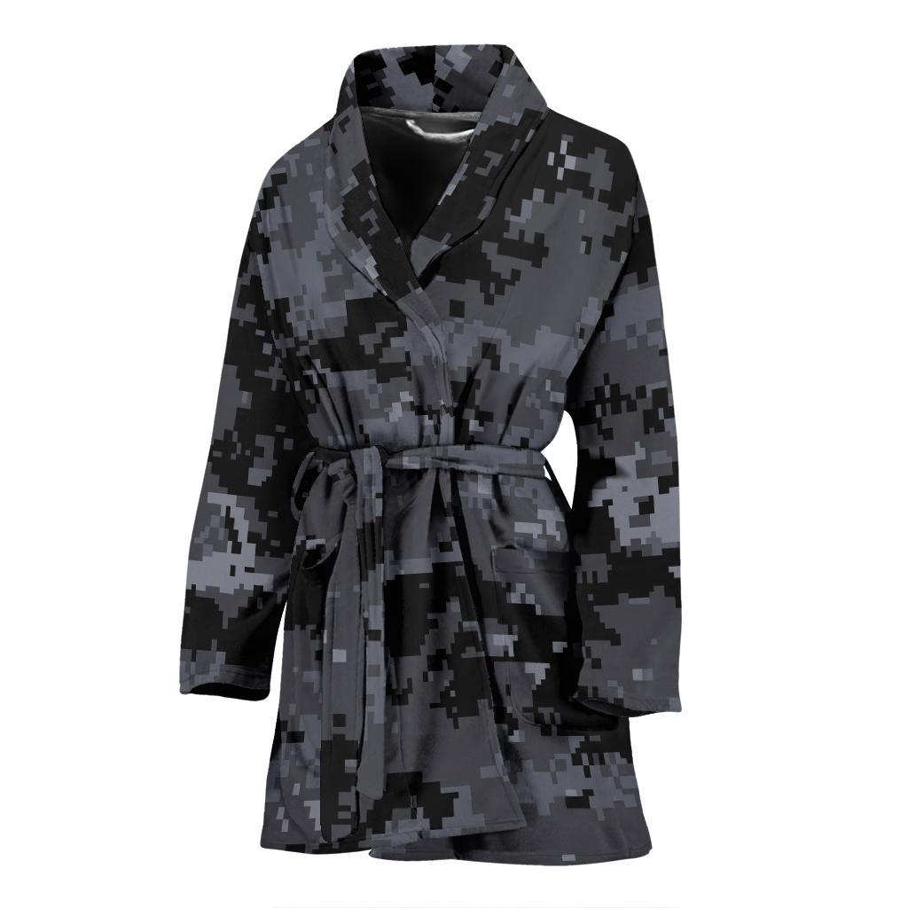 ACU Digital Black Camouflage Women Bath Robe-JTAMIGO.COM
