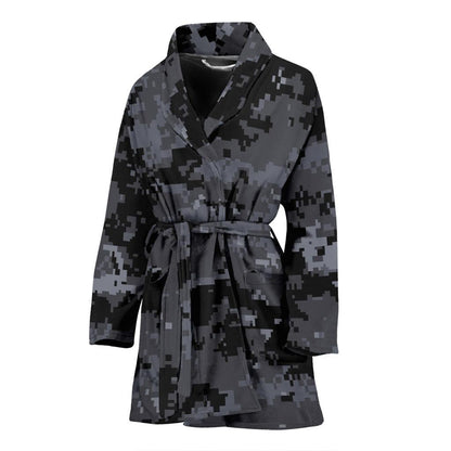 ACU Digital Black Camouflage Women Bath Robe-JTAMIGO.COM