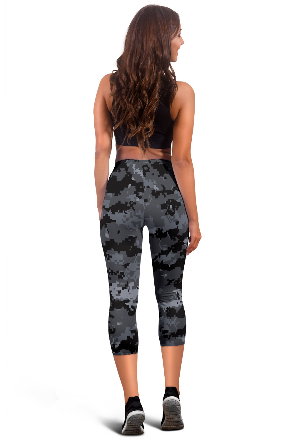 ACU Digital Black Camouflage Women Capris