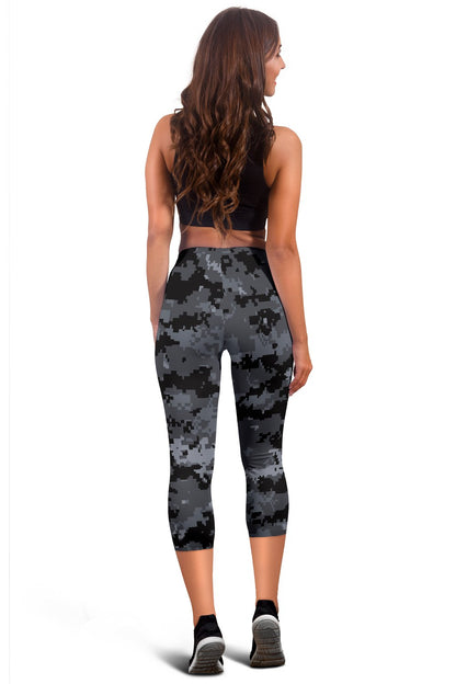 ACU Digital Black Camouflage Women Capris