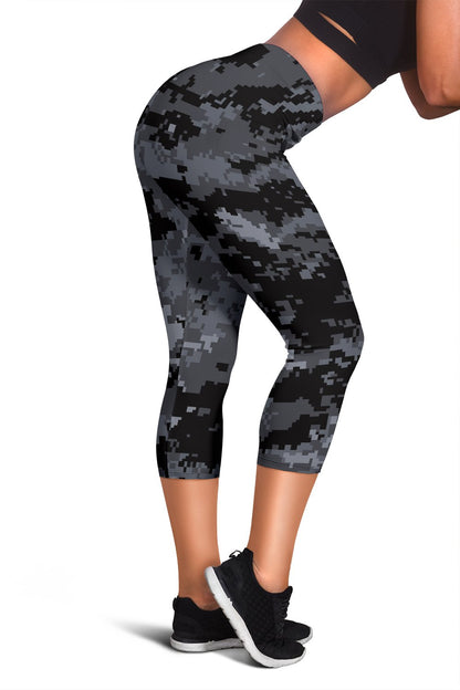 ACU Digital Black Camouflage Women Capris