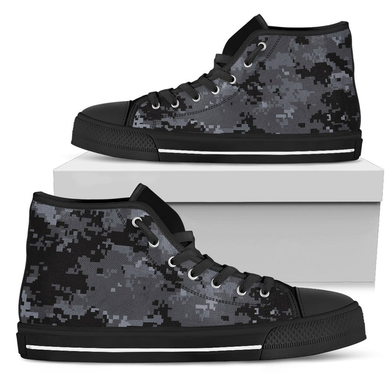 ACU Digital Black Camouflage Women High Top Shoes