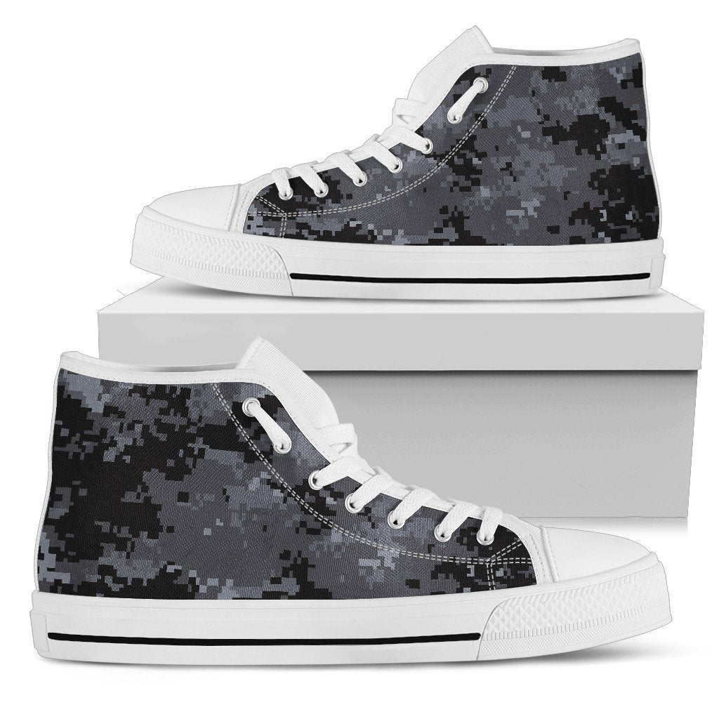 ACU Digital Black Camouflage Women High Top Shoes