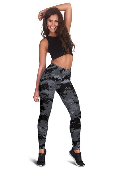 ACU Digital Black Camouflage Women Leggings
