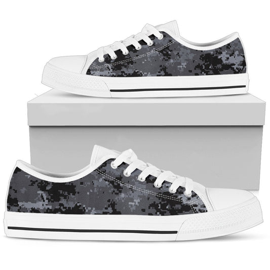 ACU Digital Black Camouflage Women Low Top Shoes