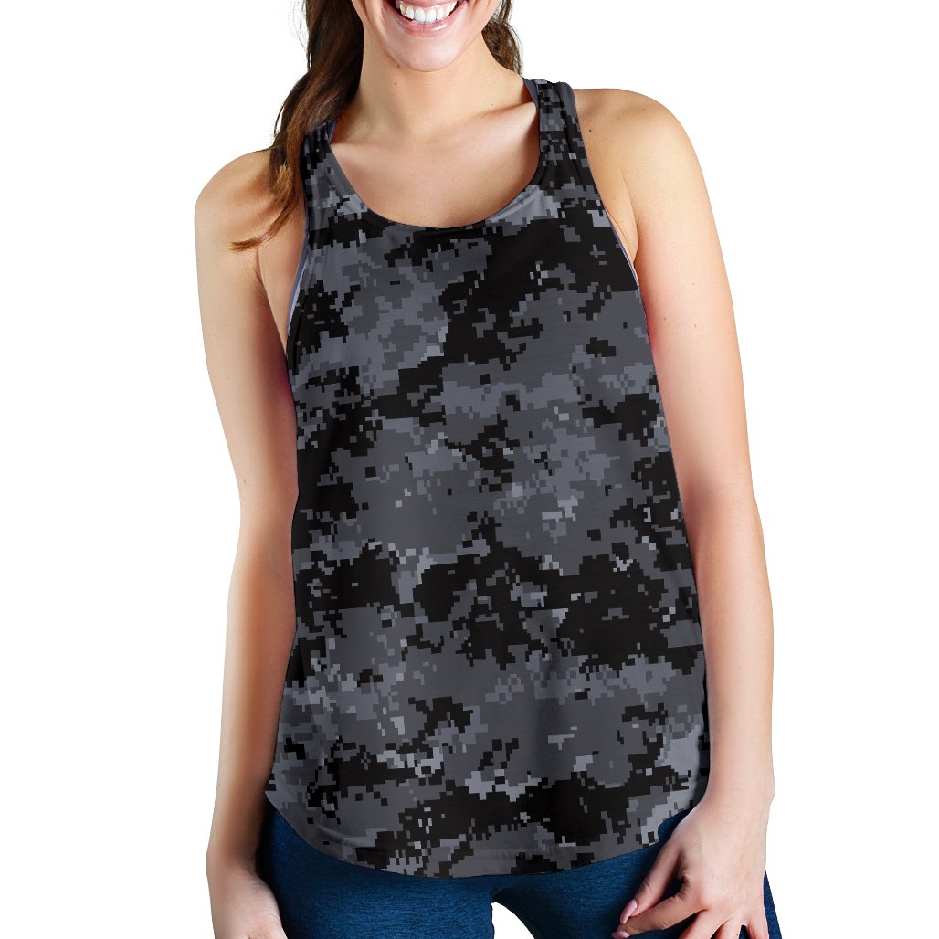 ACU Digital Black Camouflage Women Racerback Tank Top