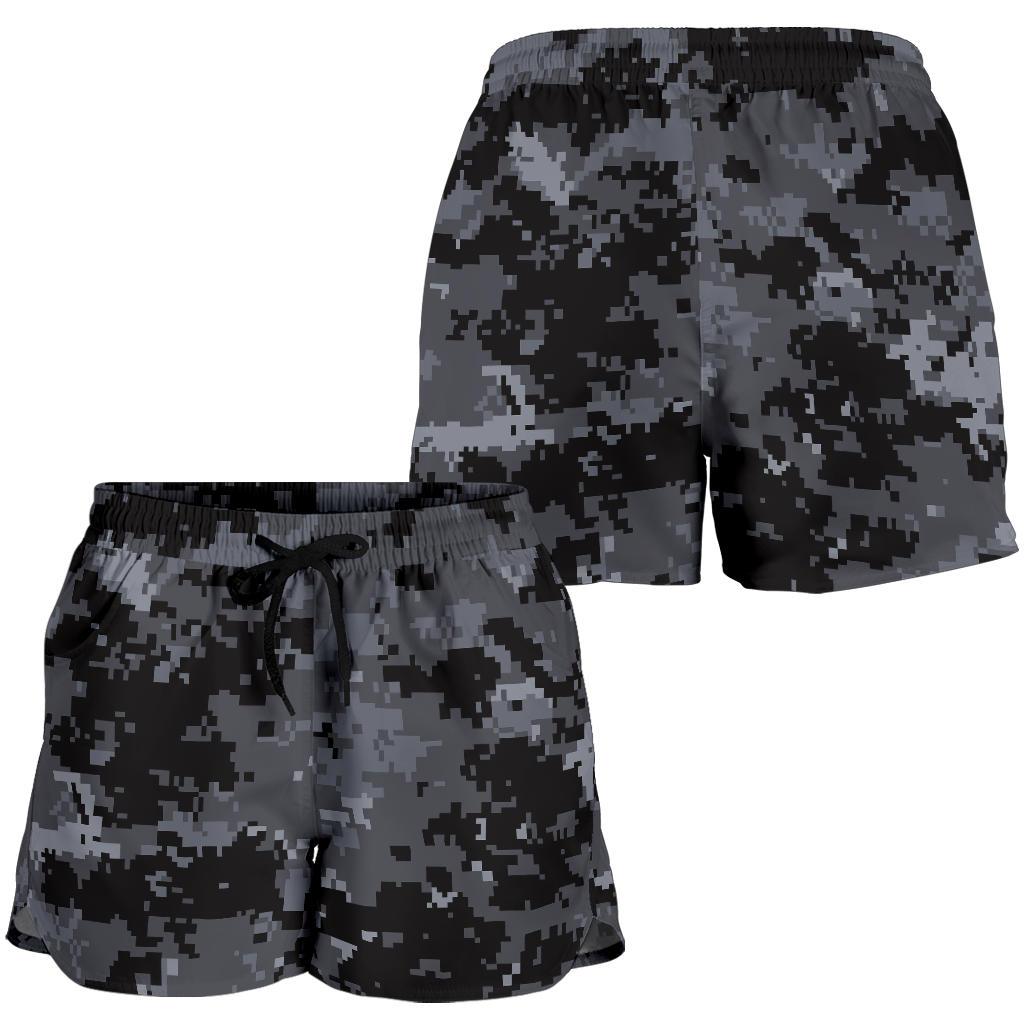 ACU Digital Black Camouflage Women Shorts-JTAMIGO.COM